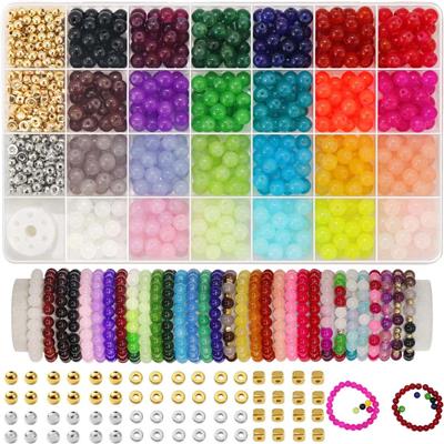 6mm金/银珠+隔珠+8mm圆珠+线28格 - OBL10400870