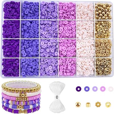 6mm金珠+软陶+隔珠+线24格 - OBL10400902