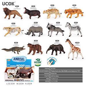 12只7寸搪胶充棉野生动物展示盒 - OBL10401185