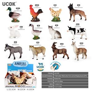 12只7寸搪胶充棉农场动物展示盒 - OBL10401186