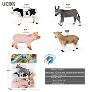 4只10寸软胶充棉农场动物套装 - OBL10401197