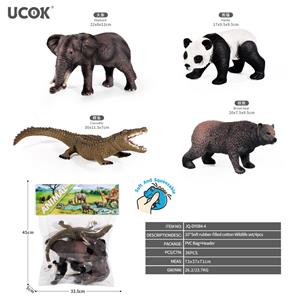 4只10寸软胶充棉野生动物套装 - OBL10401212