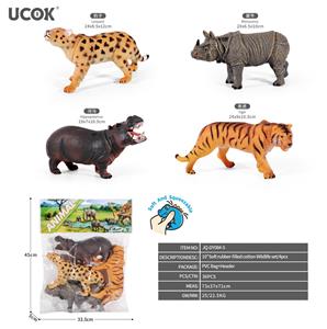 4只10寸软胶充棉野生动物套装 - OBL10401213