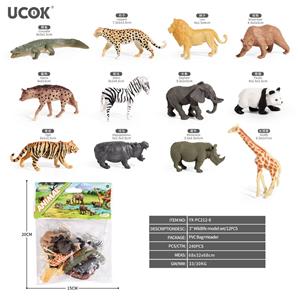 12只3寸野生动物模型套装 - OBL10401259