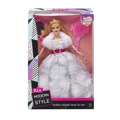 11.5寸实身活手婚纱芭比带梳子镜子配件 - OBL10402874
