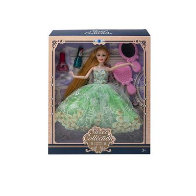 11.5寸实身9关节婚纱芭比带梳子镜子配件香水 - OBL10402879