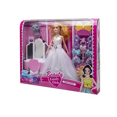 11.5寸实身9关节婚纱芭比带打扮吸塑配件狗狗梳妆台套装 - OBL10402913