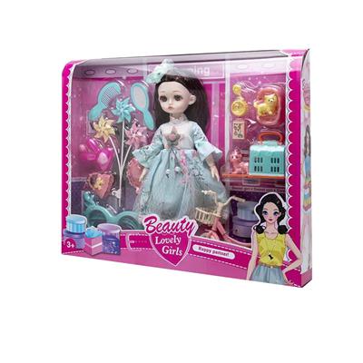 12寸关节实身萝莉配单车带风车吸塑狗狗吸塑配件 - OBL10402914