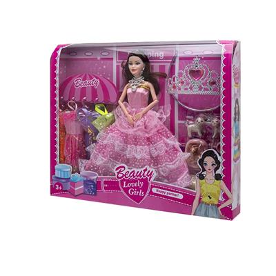 11寸9关节芭比公主配衣服和狗狗吸塑大皇冠配件 - OBL10402918