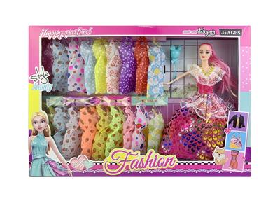 11.5寸实身活手婚纱芭比带气球吊裙配件 - OBL10402955