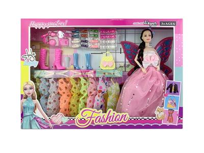 11.5寸实身9关节婚纱芭比带鞋子吸塑配件包包梳子鞋子蝴蝶翅膀配件 - OBL10402959