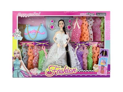 11.5寸实身9关节婚纱芭比带大包包耳环吊裙配件 - OBL10402962