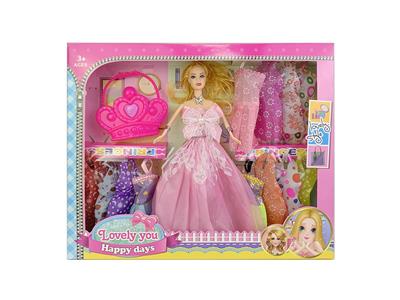 11.5寸实身活手婚纱芭比带大皇冠包包吊裙配件 - OBL10402971