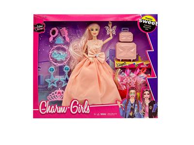 11.5寸实身9关节婚纱芭比带耳环皇冠吸塑配件行李箱配件吊裙配件 - OBL10402996