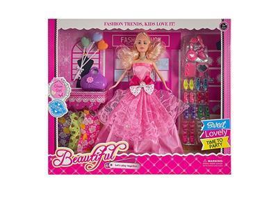 11.5寸实身活手婚纱芭比带气球包包鞋子吸塑配件 - OBL10403002