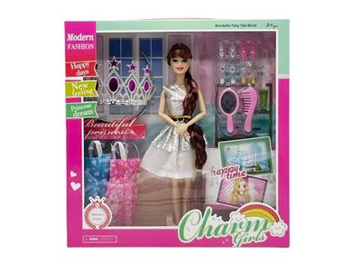 11.5寸实身9关节时装芭比带皇冠梳子镜子配件带吊裙配件 - OBL10403012