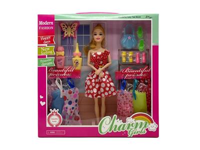 11.5寸实身9关节时装芭比带包包吸塑配件沐浴露配件蝴蝶吊裙配件 - OBL10403016