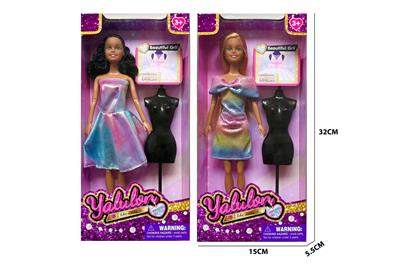 11.5寸实身棕色肤时尚娃娃/2款混装 - OBL10403473