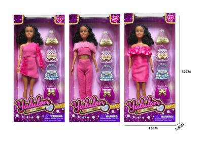 11.5寸实身关节棕色肤时尚娃娃/3款混装 - OBL10403482