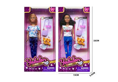 11.5寸实身棕色肤时尚娃娃/2款混装 - OBL10403486