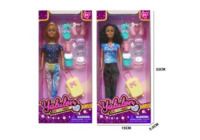 11.5寸实身棕色肤时尚娃娃/2款混装 - OBL10403502