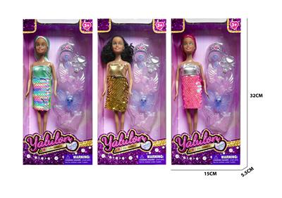 11.5寸实身棕色肤时尚娃娃/3款混装 - OBL10403508