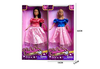 11.5寸实身棕色肤时尚娃娃/2款混装 - OBL10403510