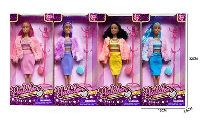 11.5寸实身棕色肤时尚娃娃/4款混装 - OBL10403514