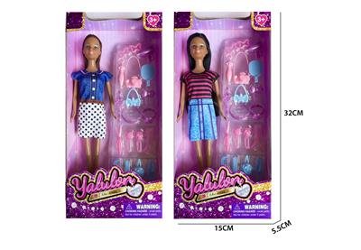 11.5寸实身棕色肤时尚娃娃/2款混装 - OBL10403520