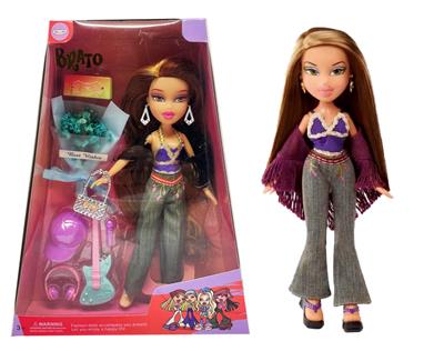 OMG  BRATZ   夏天系列10寸大脚大腿实身大头贝兹娃娃带真花带摇滚4件套带钻石包带眼镜 - OBL10403917