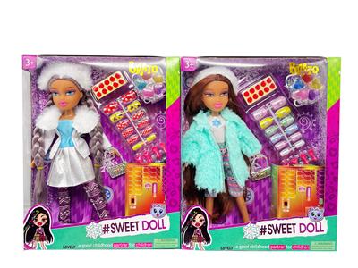 OMG  BRATZ   冬天系列10寸大脚大腿实身毛绒大头贝兹娃娃带真人指甲套装。真人化妆油，钻石包 - OBL10403935