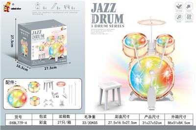 大号七彩灯光爵士鼓（玫瑰金-流光白） - OBL10407726