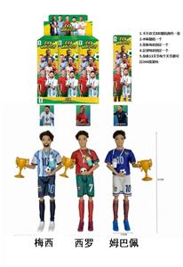 11.5寸13关节实身世界杯明星带足球带卡片随机一张明星卡片带奖杯带水杯一个3款9PC随机混装 - OBL10410871