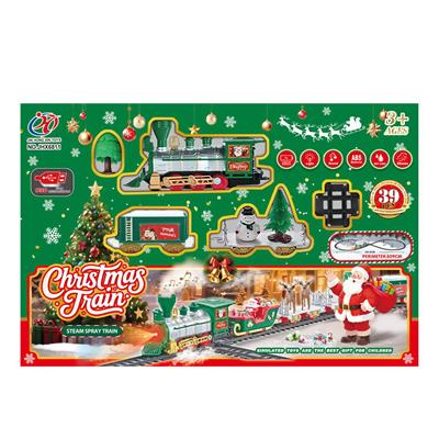 电动喷雾（加水）灯光音乐圣诞轨道火车 - OBL10410902
