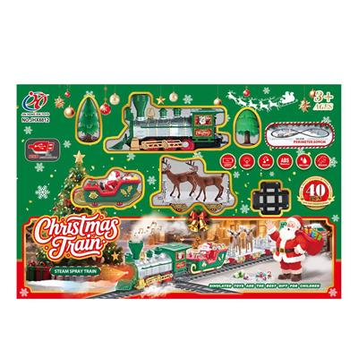 电动喷雾（加水）灯光音乐圣诞轨道火车 - OBL10410903