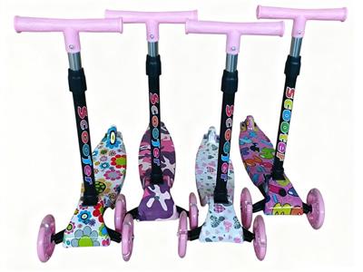 三轮滑板车PU轮带灯折叠可调高低 - OBL10411476