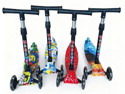 三轮滑板车PU轮带灯折叠可调高低 - OBL10411479