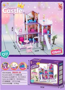 DIY别墅过家家乐园 拼装别墅芭比别墅屋过家家别墅玩具 - OBL10411741