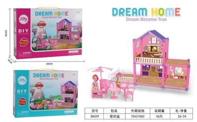 DIY别墅(GCC) 拼装别墅DIY别墅过家家别墅屋娃娃别墅公主别墅套装 - OBL10411760