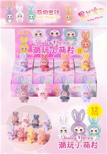 12入树脂植绒/小兔子/混色混款 - OBL10412301