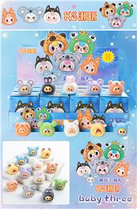 12入树脂植绒/动物头/混色混款 - OBL10412348