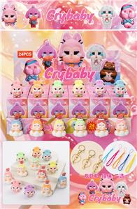 PVC云朵哭娃盲盒（24入吊绳） /植绒款/混色混款 - OBL10412390