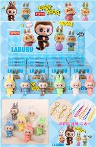 PVC打坐拉布盲盒（12入吊绳）/植绒款/混色混款 - OBL10412415