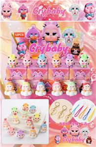 pvc云朵哭娃盲盒（12入吊绳）/植绒款/混色混款 - OBL10412425