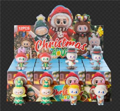 PVC圣诞拉布布盲盒（12入吊绳）/植绒款/混色混款 - OBL10412436