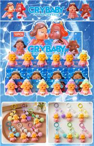 PVC黑哭娃盲盒（12入钥匙扣）/植绒款/混色混款 - OBL10412454