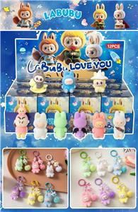  PVC全家福拉布盲盒（12入钥匙扣）/植绒款/混色混款 - OBL10412456