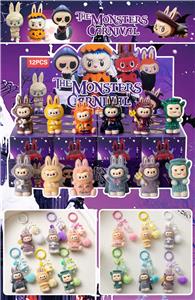 万圣节拉布盲盒（12入钥匙扣）/树脂植绒款/混色混款 - OBL10412462