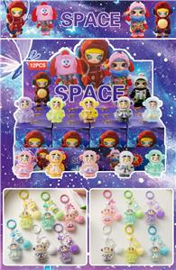 宇航员盲盒（12入钥匙扣）/树脂植绒款/混色混款 - OBL10412464