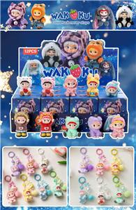 新款wakuku  3代盲盒（12入钥匙扣）/树脂植绒款/混色混款 - OBL10412471
